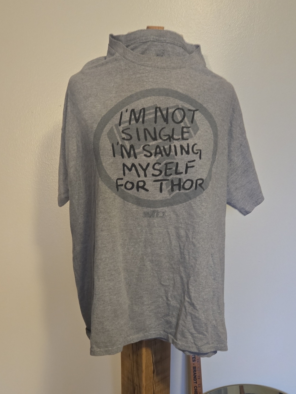 Marvel Grey Short Sleeve Graphic Tee with Thor Slogan